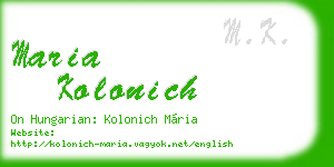 maria kolonich business card